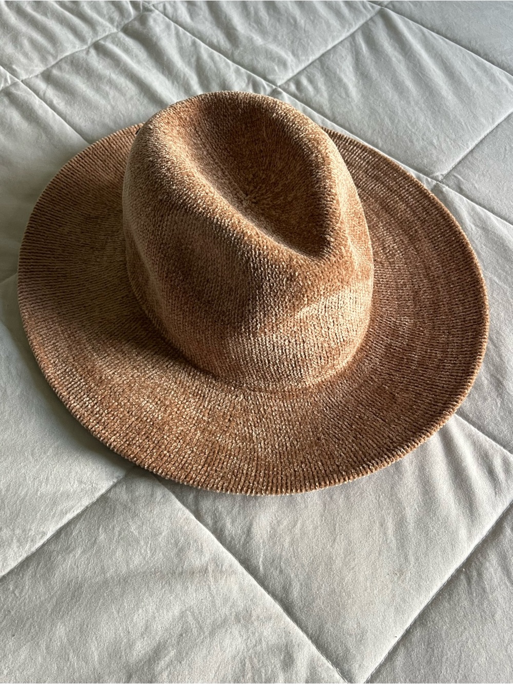 Velvety Floppy Soft Knitted Sun Hat Bucket Cap Sunhat One Brown Beige Tan